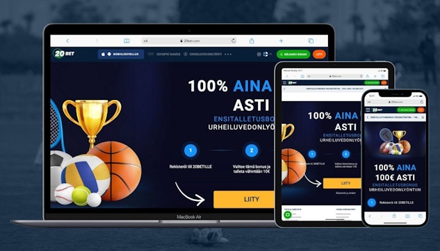 20bet vedonlyöntisivusto käytössä eri laitteilla