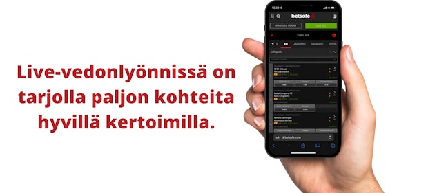 Betsafe livevedonlyonti ja Betsafe bonus