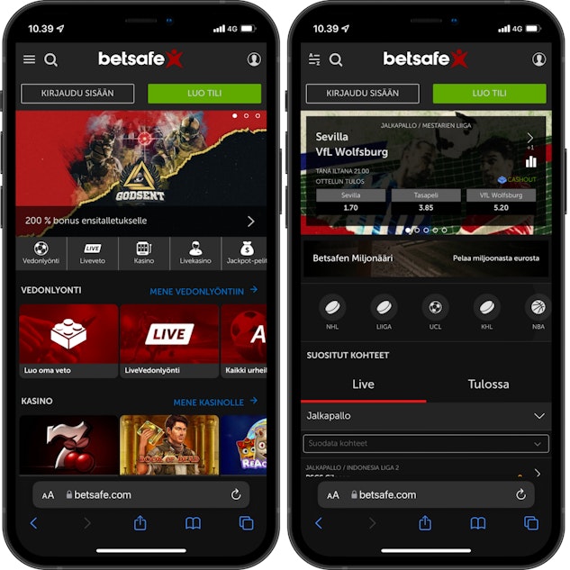 Betsafe mobiili ja Betsafe bonus