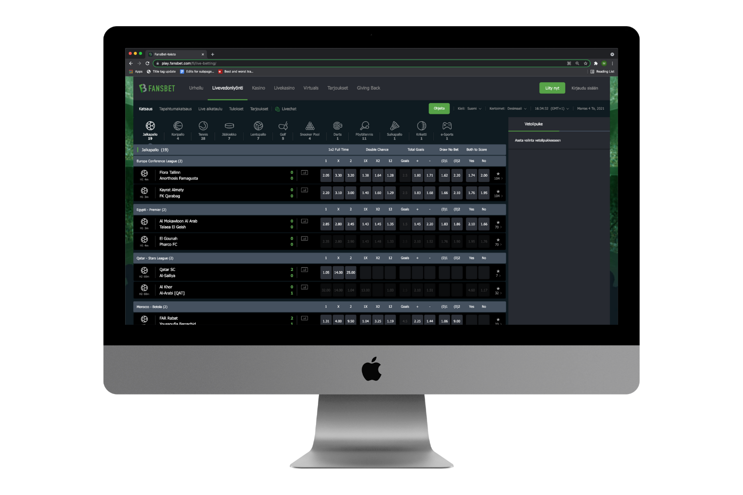 Fansbet live vedonlyonti