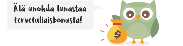 Lunasta vedonlyönnin tervetuliaisbonus