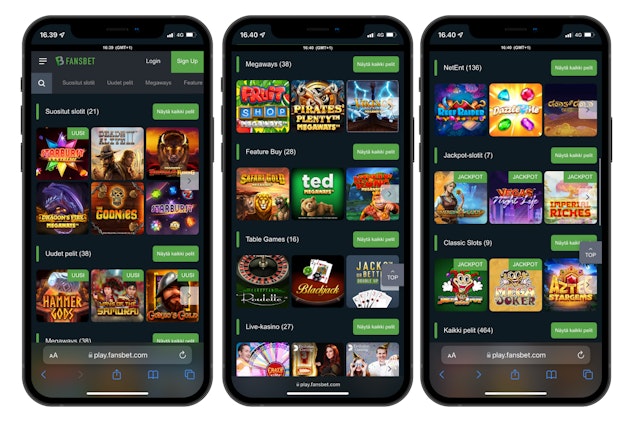 Fansbet kasino käytössä mobiilissa