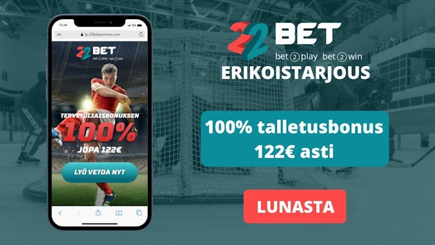 Lunasta kuvasta 22bet suomen erikoistarjous