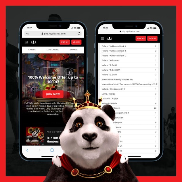 Royal panda mobiili kaytossa