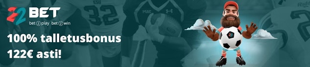 Sopiiko 22bet vedonlyönti suomalaisille?